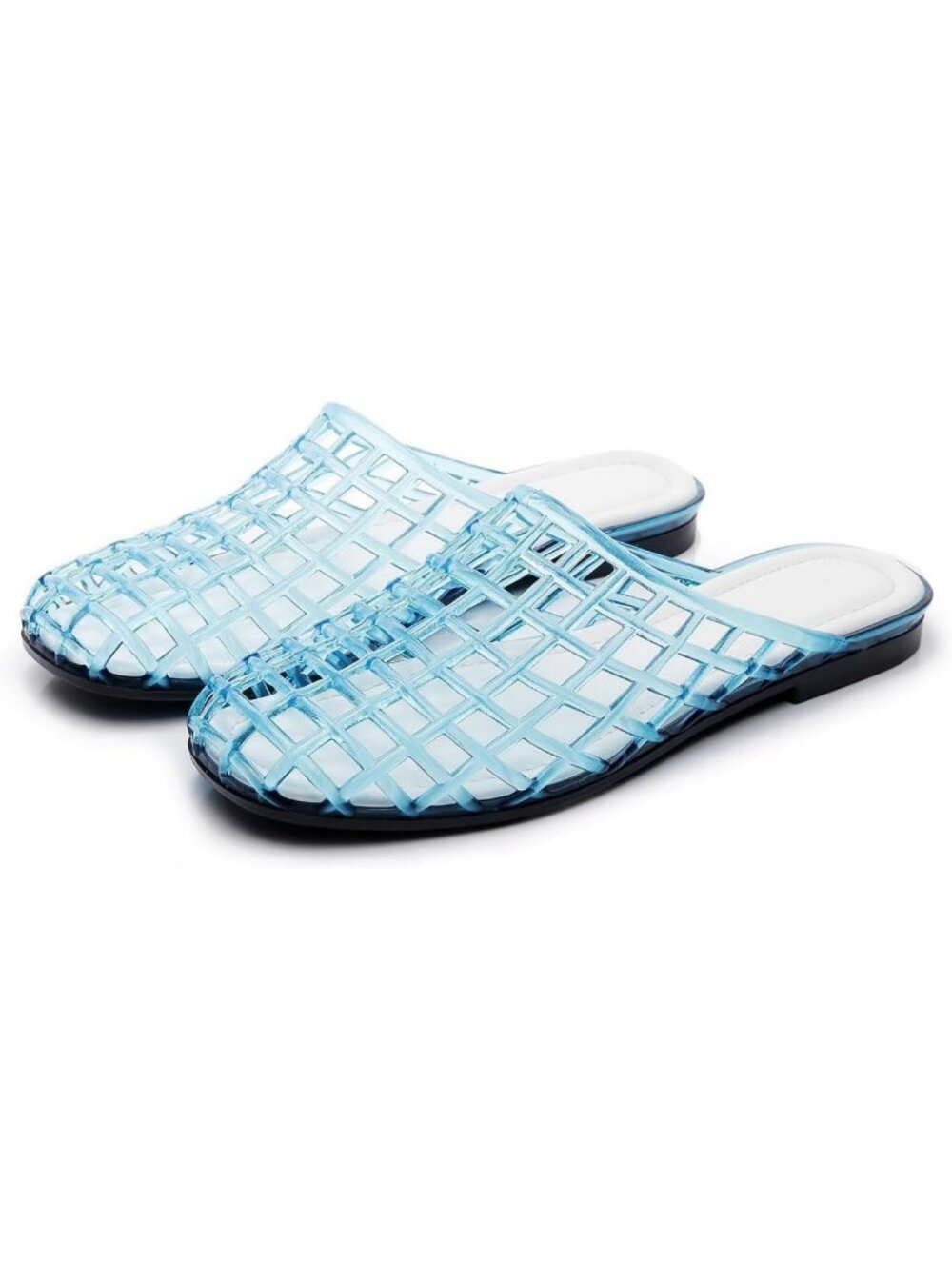 Clear Jelly Flat Sandals for Women | Transparent PVC Mules | Summer Beach Slides
